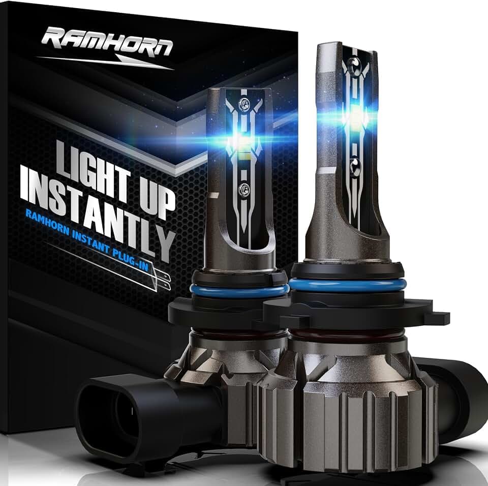 RAMHORN 9006 Light Bulb,Instant Plug-in Fanless 6500K Xenon White,Pack of 2
