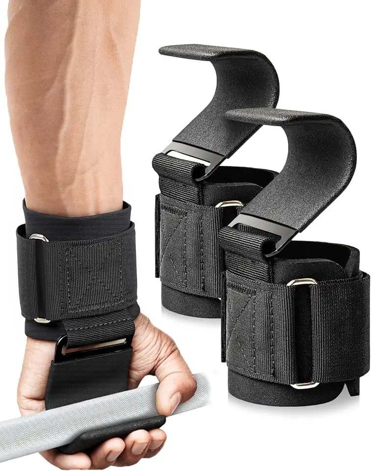 Zughilfen Haken Krafttraining für Männer &Frauen-Fitness Lifting Straps für Kreuzheben mit Handgelenkschutz-Zughilfe Haken-Gewichtheberhaken-Pull Up Zughilfe mit Haken Training