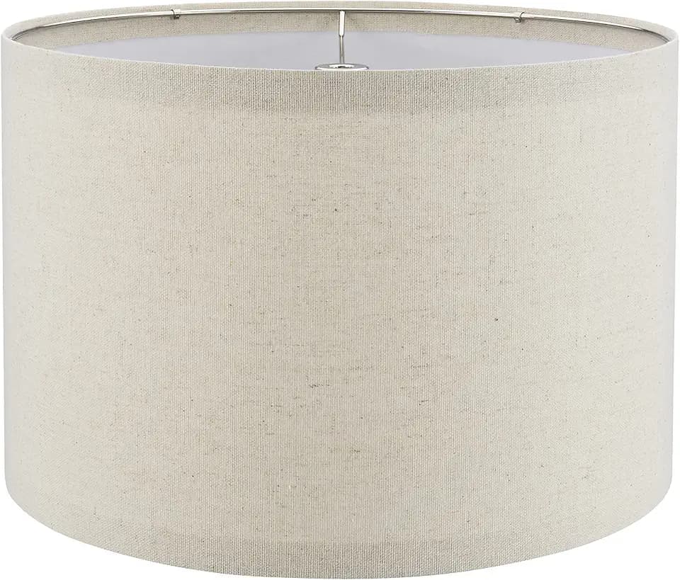 Aspen Creative 38301, Contemporary Design Collapsible Drum Spider Shade, 12" Top x 12" Bottom x 8" Height, Oatmeal Linen