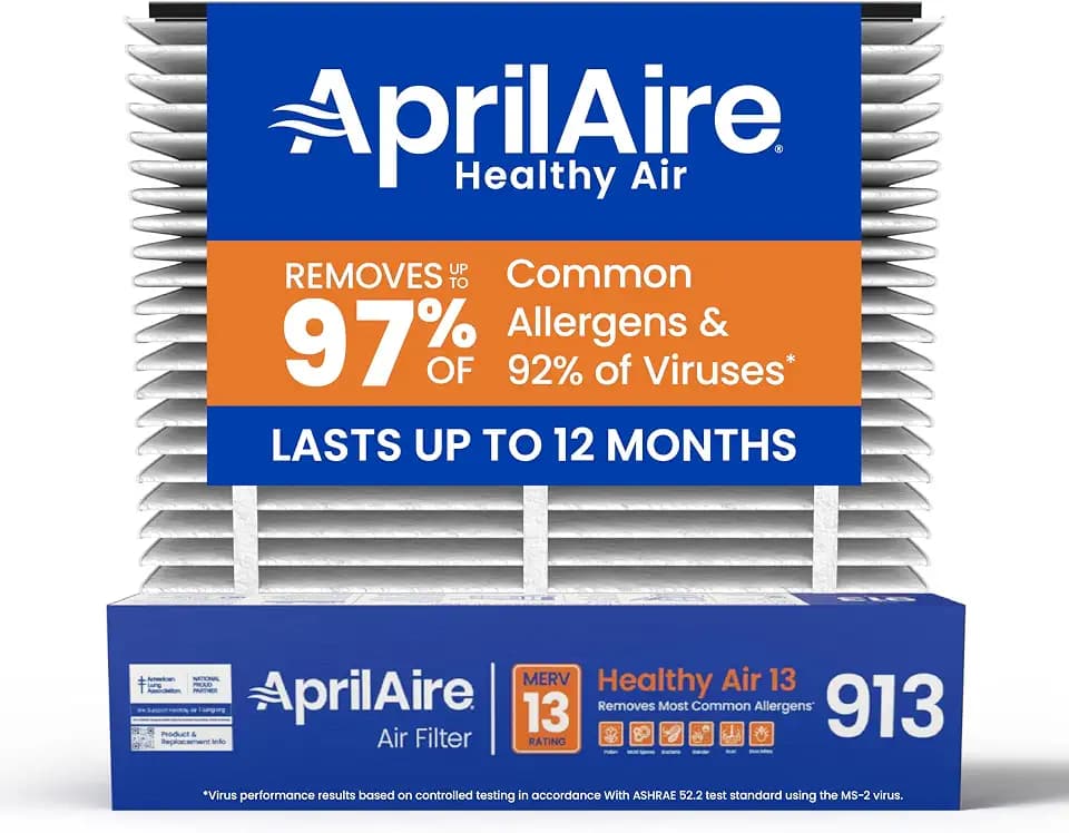 AprilAire 913 Replacement Filter for AprilAire Whole House Air Purifiers - MERV 13, Healthy Home Allergy, 25x20x4 Air Filter (Pack of 1)