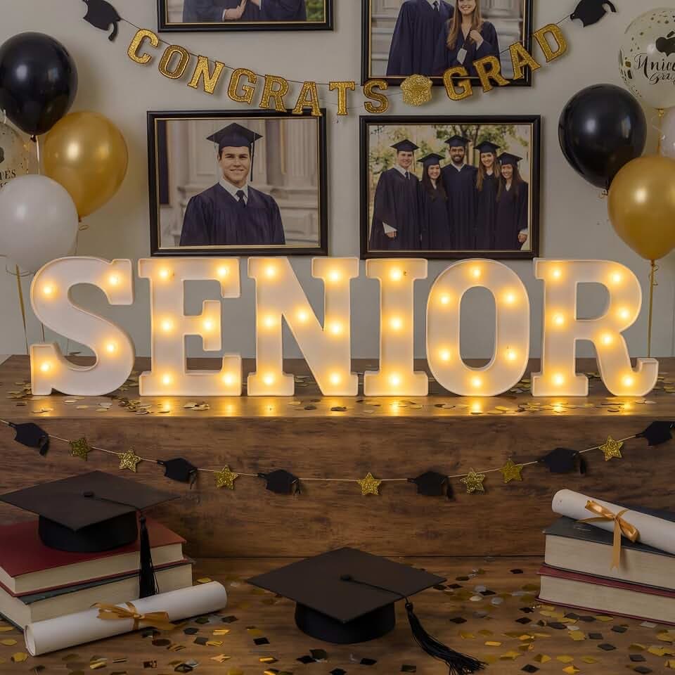 Ganeen Senior Sign LED Letter Light Senior Night 2027 Prom Party Supplies