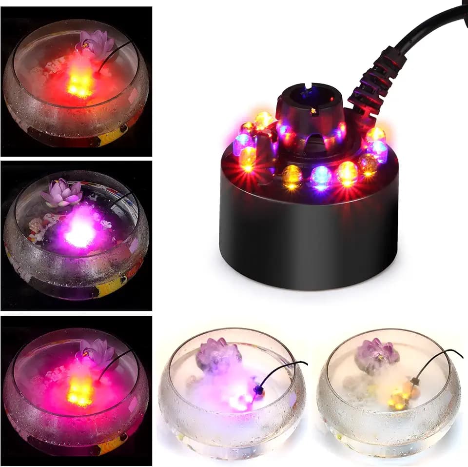 FITNATE Nebler Ultraschall Vernebler mit 12 LED Farbwechsel, für Teich, Brunnen, Halloween