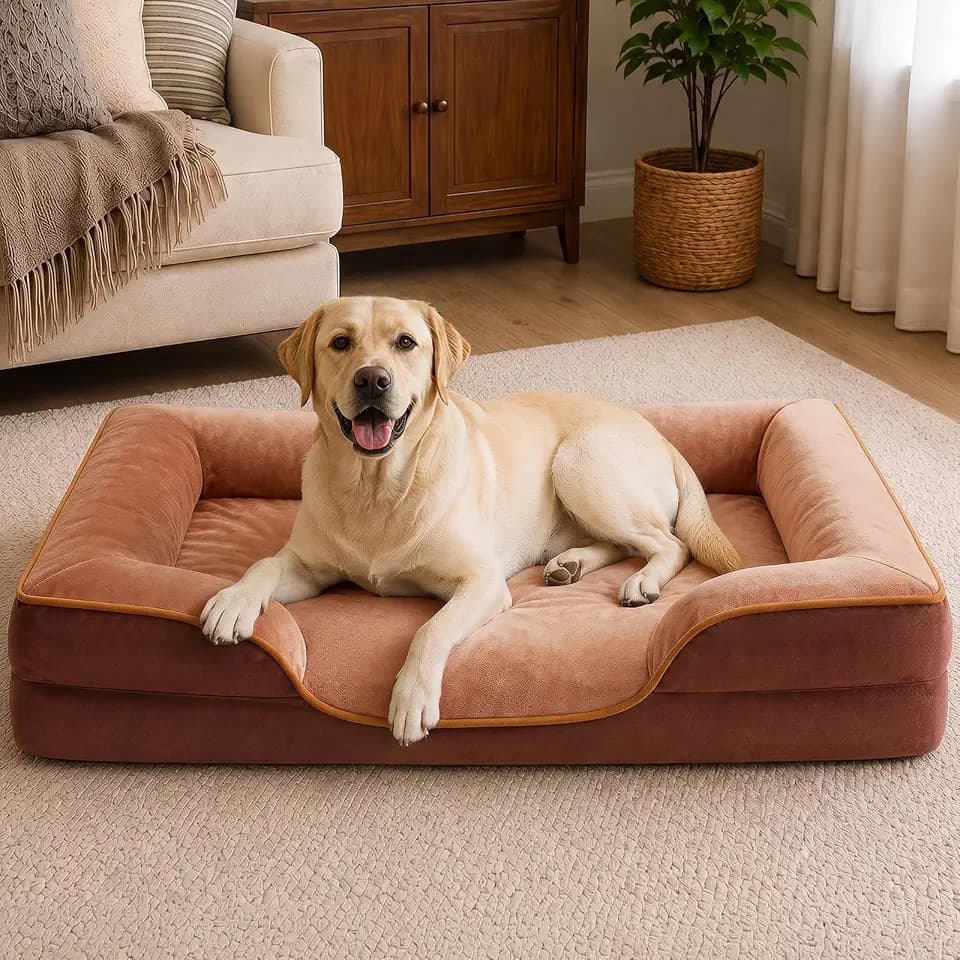 Sweetcrispy Orthopedic Large Dog Bed, Waterproof Pet Sofa Supportive Bed