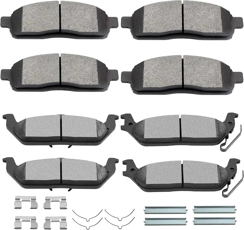 SCITOO Brake Pads Kits Front Semi-Metal Rear Ceramic 8pcs For F-150 2004-08