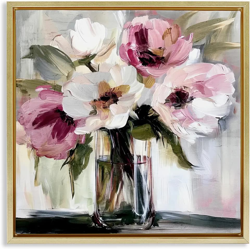 Stupell Industries 'Resonance Flower Vase'| Floating Frame Canvas Art