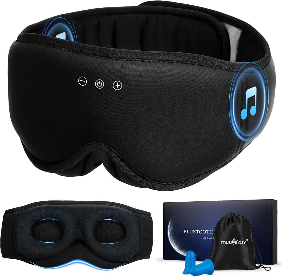 MUSICOZY Sleep Mask Headphones with Bluetooth Wireless Eye Masks Earphones