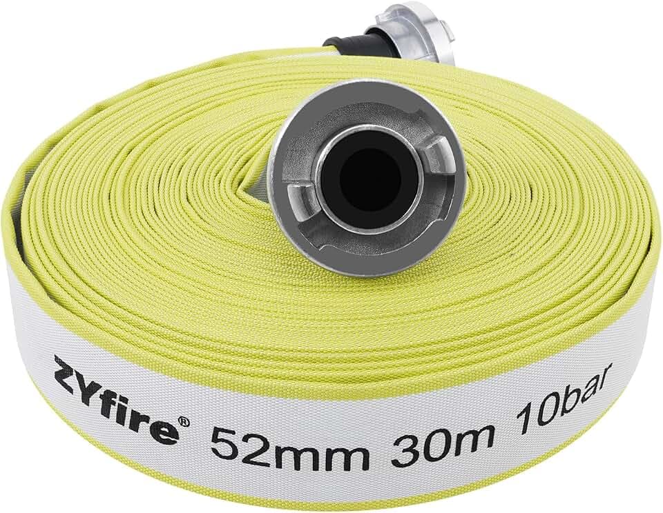 ZYfire Feuerwehrschlauch 52mm x 30m | 2 Zoll Schlauch mit C-Storz Kupplung