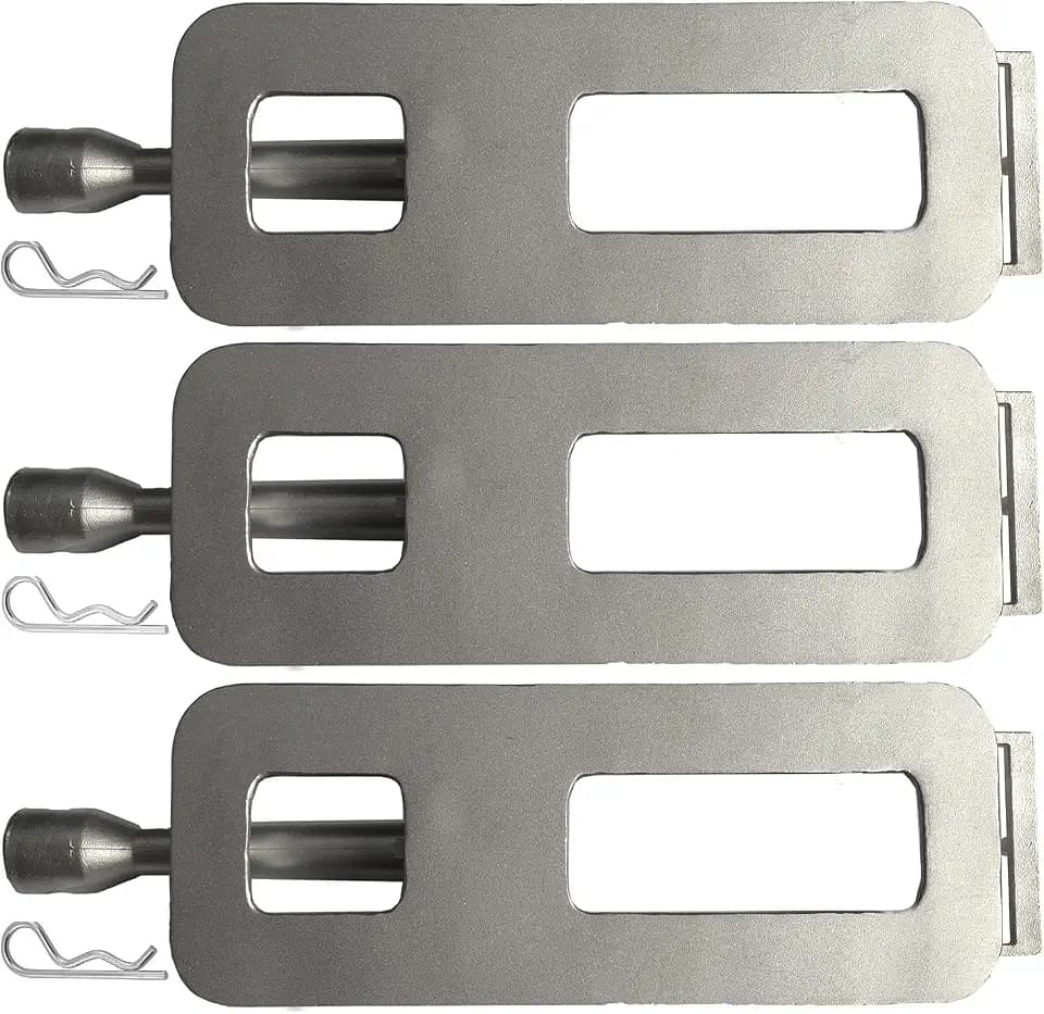 3 Pack Cast Stainless Steel 304 Grill Burner & 3 Lock Pins, 15 3/4 x 4 3/4 in, Upgraded Replacement for CISC, Fits for Coyote Members Mark Bakers Chef Grand Hall BBQ Grills 608SB, Monarch-04A 04B