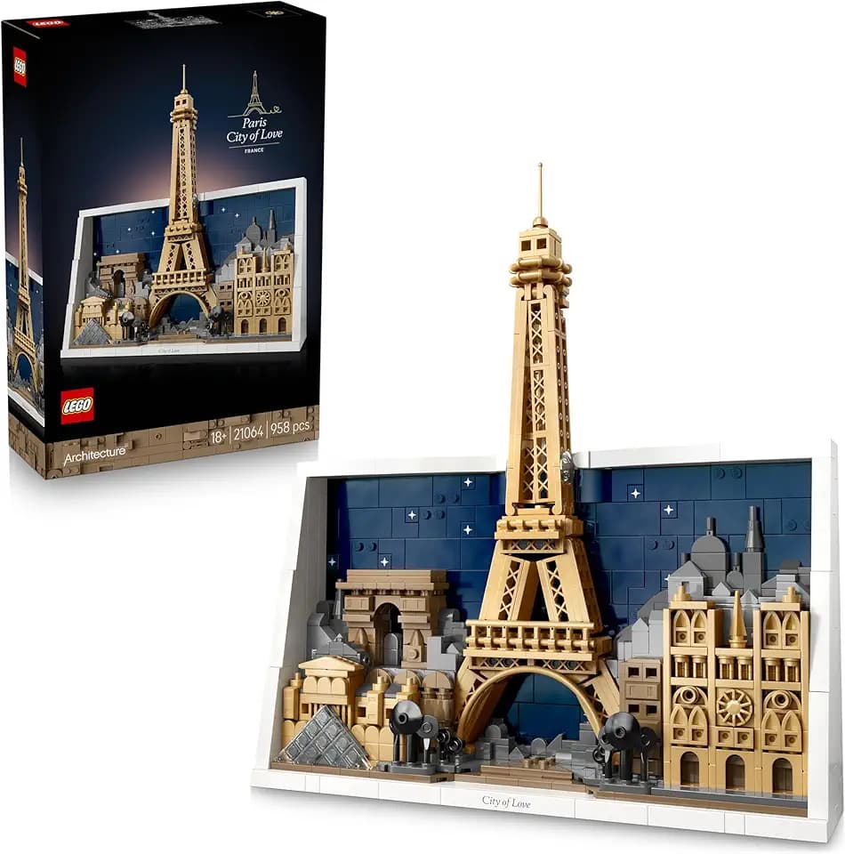 LEGO Architecture Paris – Stadt der Liebe 3D Puzzle - Wanddeko als Bastelset zum Bauen - DIY Set Erwachsene mit Pariser Wahrzeichen wie Miniatur Eiffelturm - Geschenk für Männer und Frauen - 21064