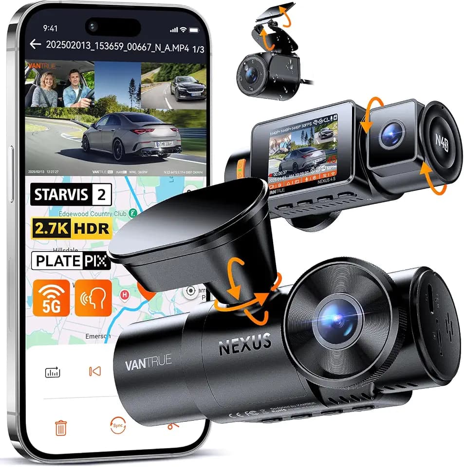VANTRUE N4S STARVIS 2 HDR Dashcam Auto 2.7K+2.5K+1440P Vorne Hinten Innen
