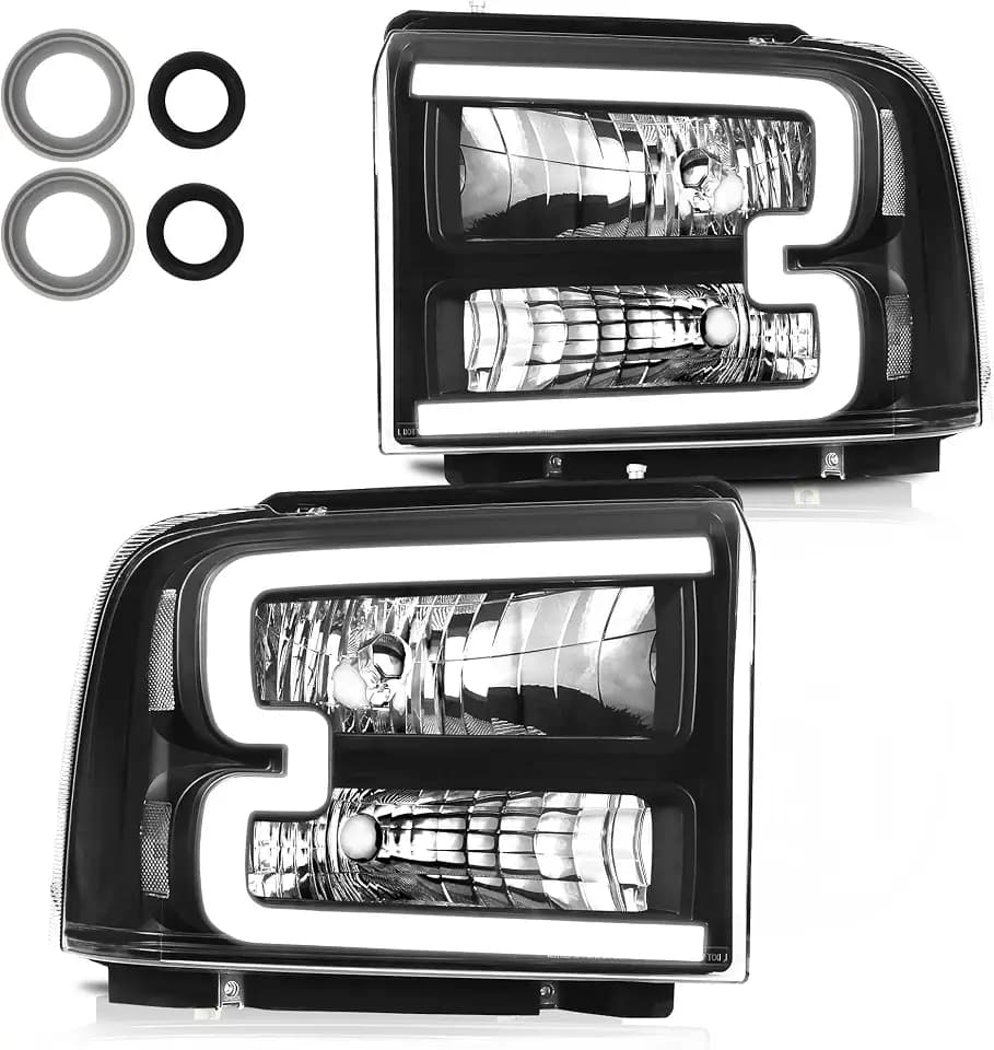 DRL Headlight Assembly Fit For 2005-2007 Ford F250 Super Duty