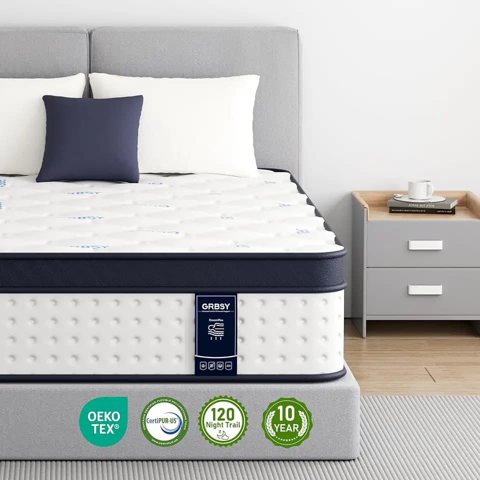 H3 Hybrid Matratze 160x200 cm, 30.5 cm Höhe, 7-Zonen Taschenfederkernmatratze mit Memory-Schaum, Ergonomische Unterstützung, Bewegungsisolierung, Oeko-TEX & CertiPUR-US Zertifiziert
