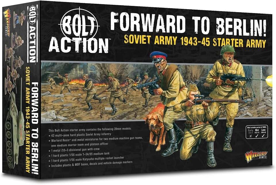 Warlord Games Vorwärts nach Berlin! - Sowjetische Starterarmee von 1943-45 - 28 mm Skala Miniaturen für Bolzenaktion, sehr detaillierte Miniaturen aus dem 2. Weltkrieg