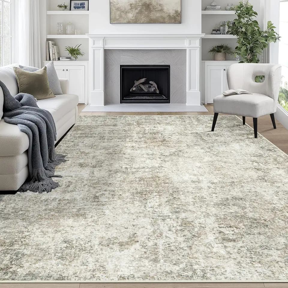 8x10 Area Rugs for Living Room Washable Bedroom Dining Room Beige Brown