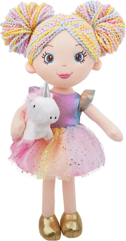 June Garden 15" Zoey Plush Doll with Unicorn Companion