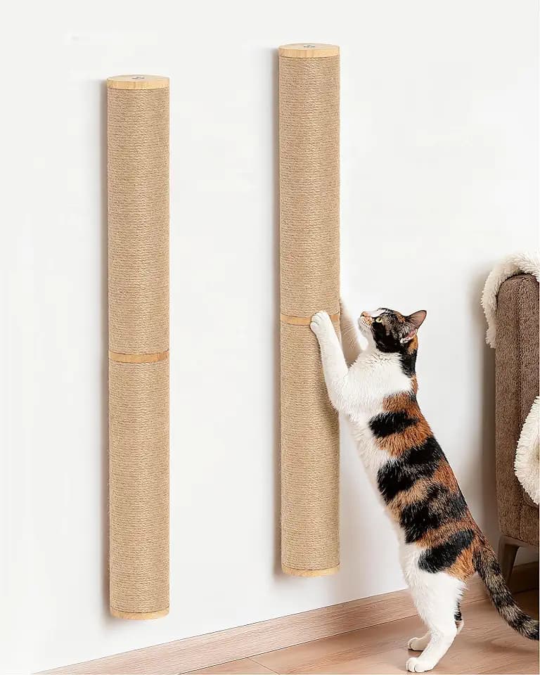 Aechonow 68" Wall Mounted Cat Scratcher,2Pcs of 34in Sisal Scratching Posts
