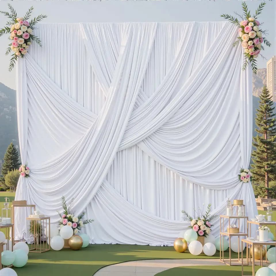 30x12 ft White Backdrop Curtains for Weddings Parties, Birthdays and Photos