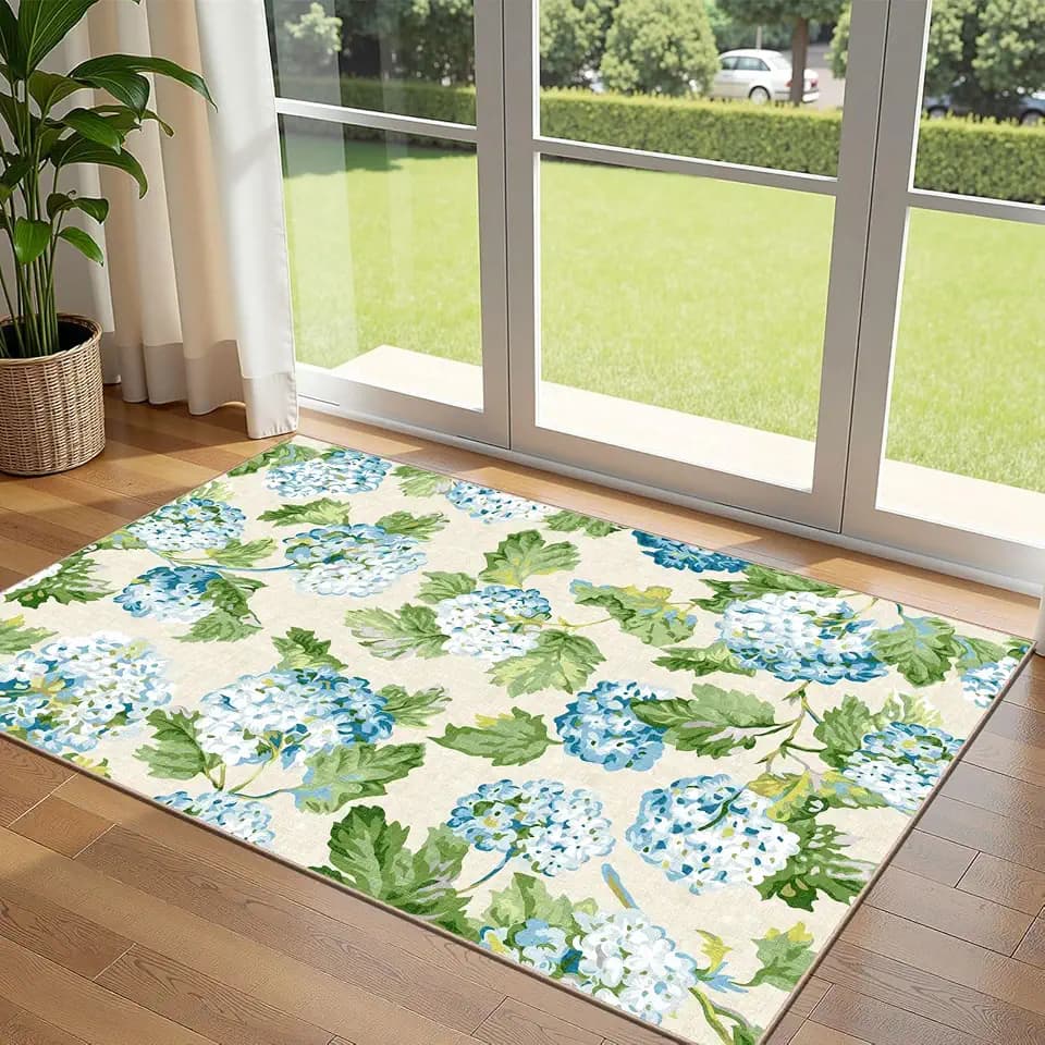 3x5 Floral Entry Rug - Washable Indoor Outdoor Mats for Front Door