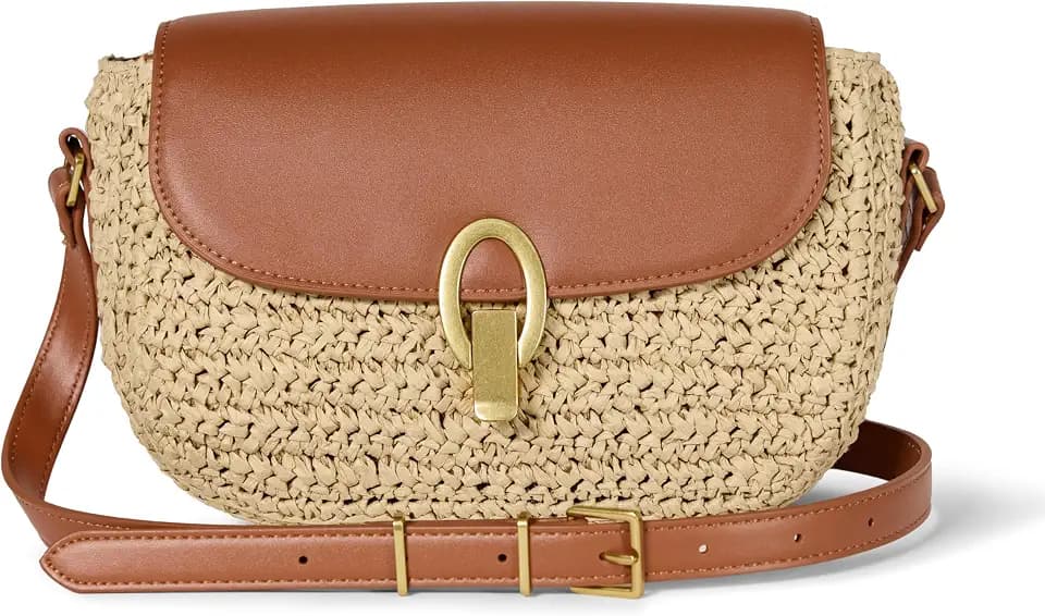 Amazon Essentials Women's Crossbody Flap Bag with Adjustable Strap and Internal Pocket