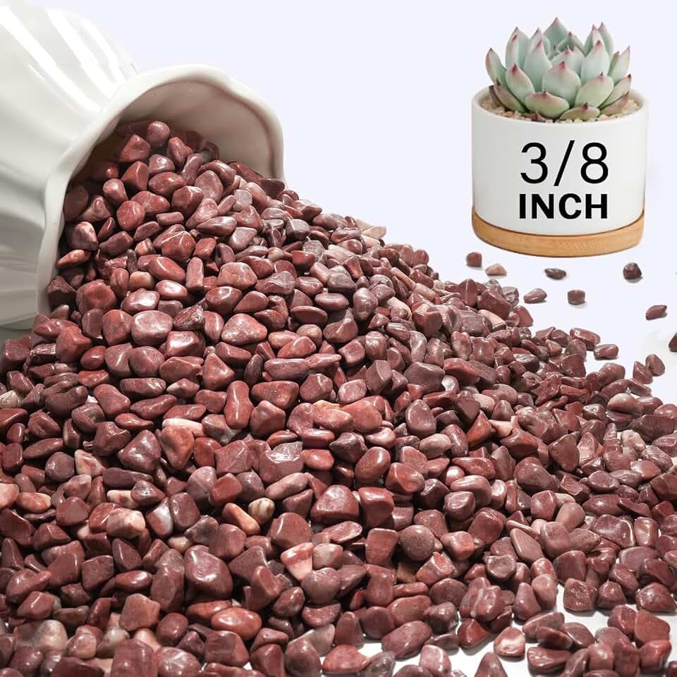 NUPICK 12 lbs Pebbles for Indoor Plants, 3/8 Inch Pea Gravel for Fish Tank