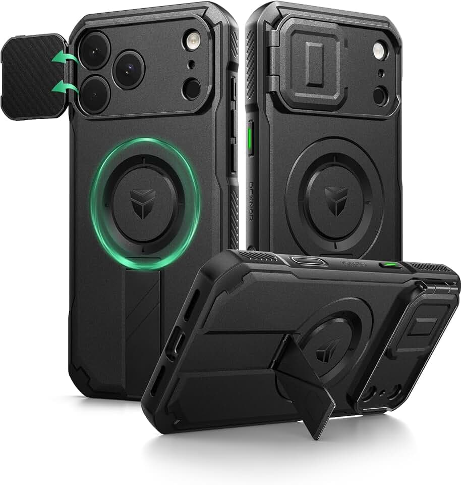 Dexnor for iPhone 17 Pro Max Case with Flip Camera Cover, 6.9 inch Black