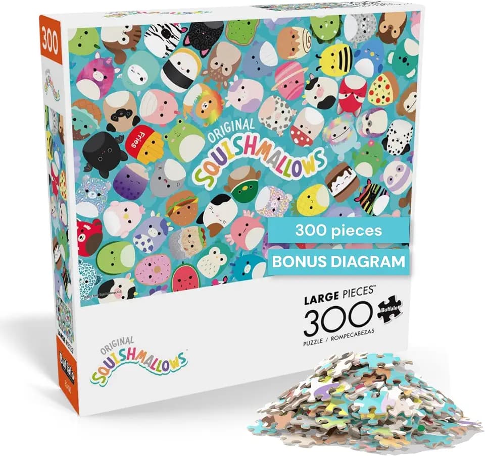 Buffalo Games Squishmallow Friends 300 Piece Puzzle for Adults, 21.25"x15"