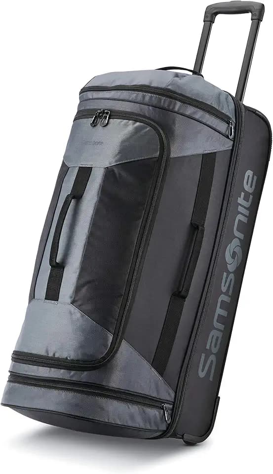 Samsonite Andante 2 Wheeled Duffel Bag – 28-Inch Durable Rolling Luggage with Inline Skate Wheels, Push-Button Handle & Spacious Compartments – Travel-Friendly and Lightweight - Riverrock/Black