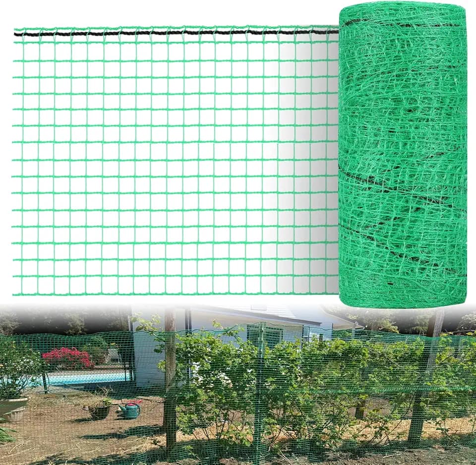 4x65ft Deer Fence Netting, Temporary Fence for Garden, Plastic Mesh Fence