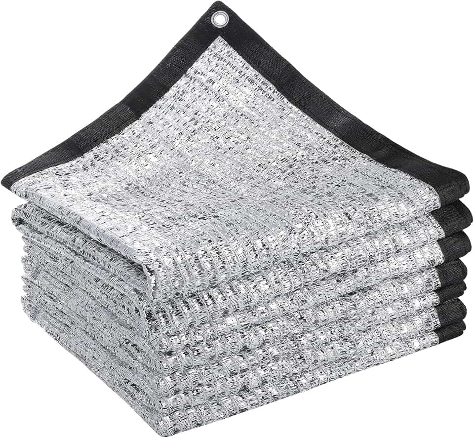 10' x 20' 70% Reflective Aluminet Shade Cloth, UV Protection and Cooling
