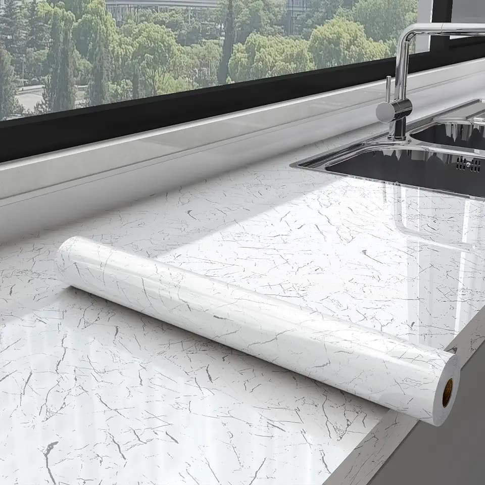Rugreat Glossy Marble Contact Paper Peel and Stick Marble 393n17.3in