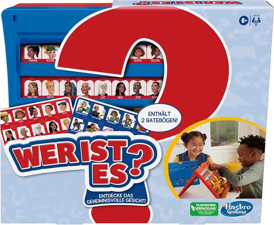Hasbro Gaming Wer ist es? Ratespiel, Brettspiel für Kinder ab 6 Jahren, für 2 Spieler – spannendes Spiel für die ganze Familie