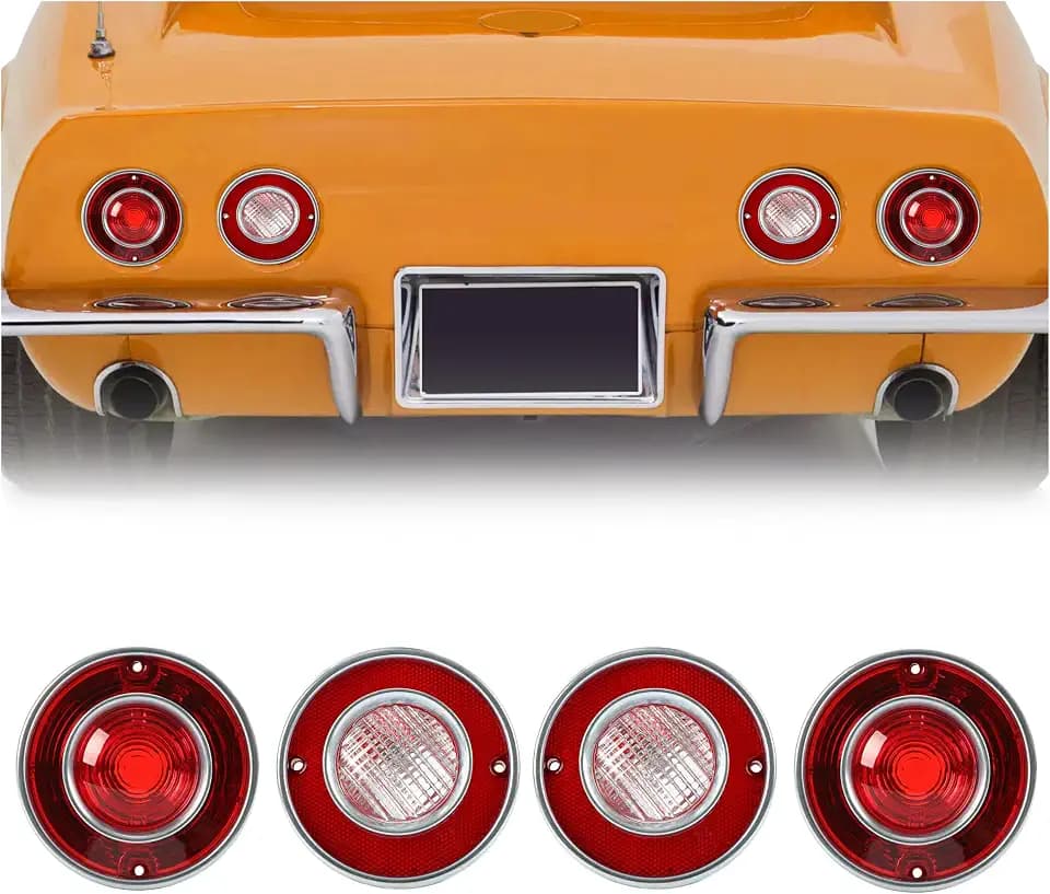 HECASA Tail Light+Backup Light Assembly Compatible with 75-79 Corvette C3