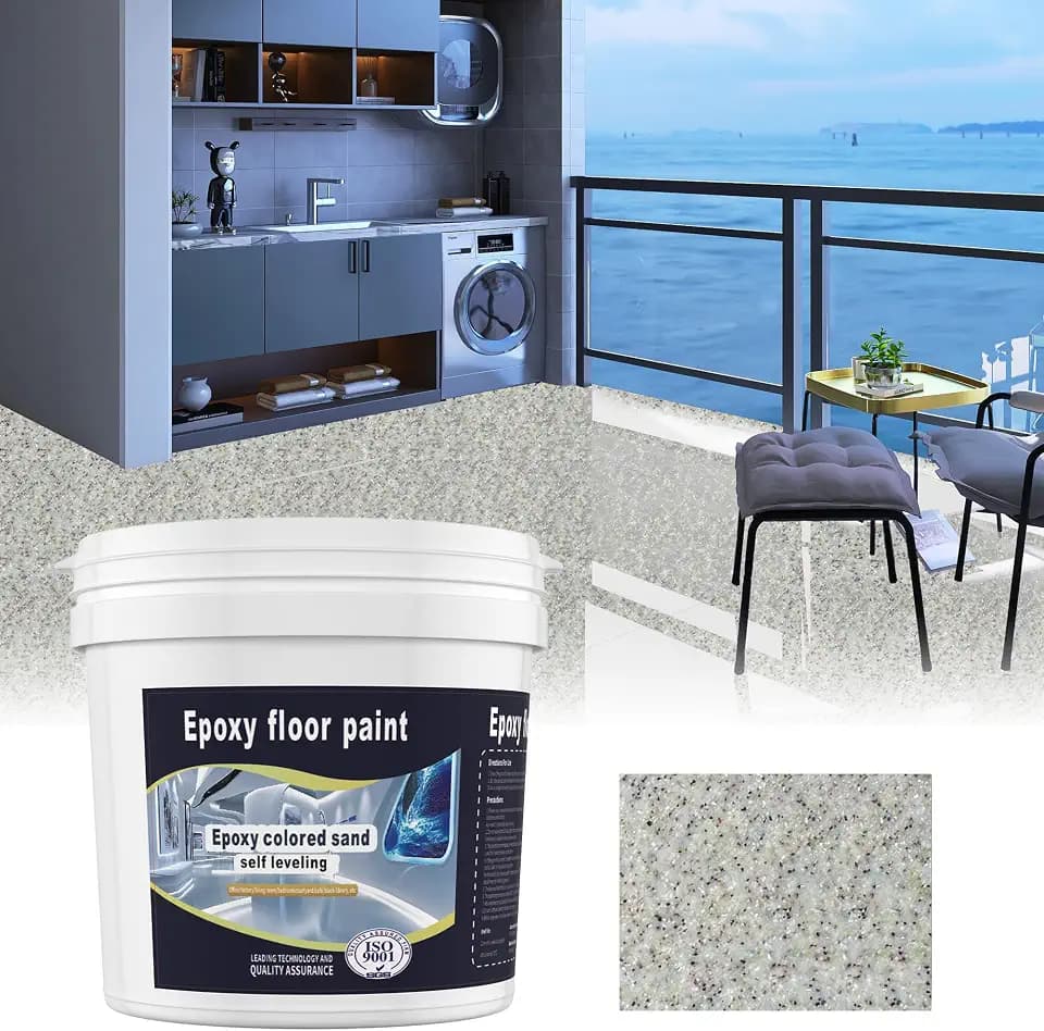 Epoxy Colored Sand Floor Paint,Leveling Epoxy, 35oz (1KG), Multicolored