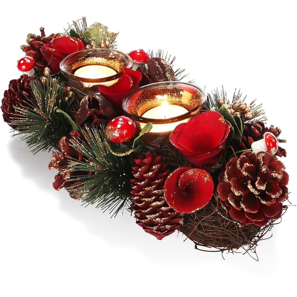 COM-FOUR® Teelichthalter, dekorativer Kerzenständer für Weihnachten