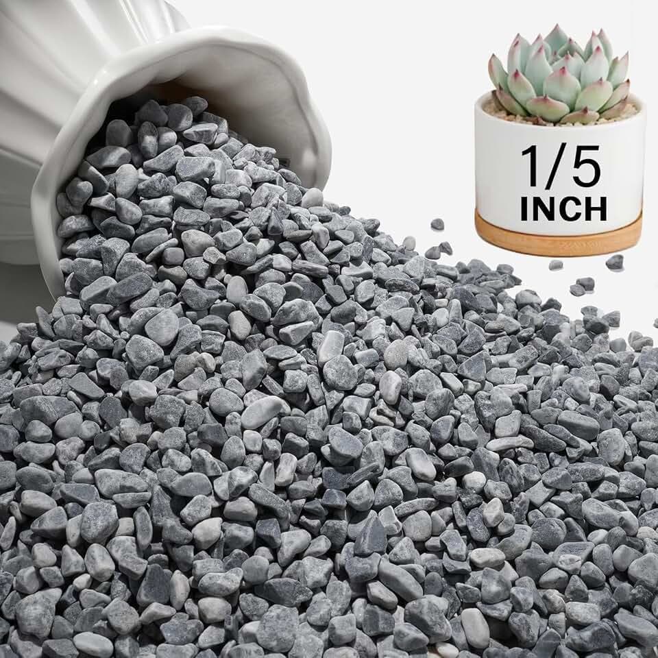 NUPICK 12 lbs Pebbles for Indoor Plants, 1/5 Inch Pea Gravel for Fish Tank