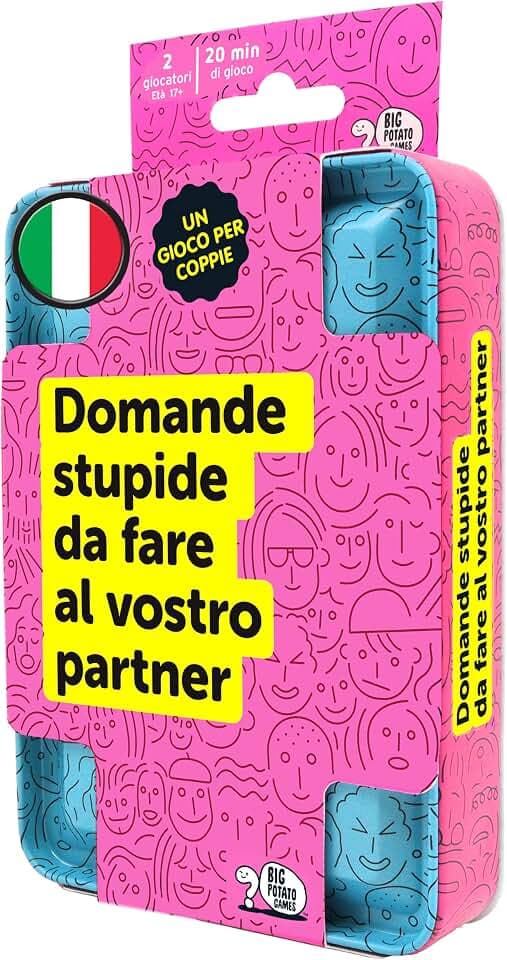 Asmodee - Dumme Fragen an Ihr Paar, Gesellschaftsspiel, lustiges Kartenspiel für Paare, ab 17 Jahren, 2 Spieler, 20 Minuten, Ausgabe in Italienisch