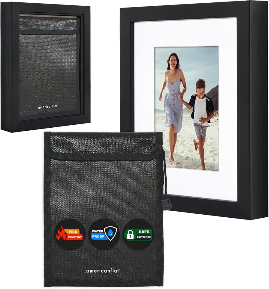Americanflat 11x14 Picture Frame - Matted to 8x10 - Engineered Wood - Black