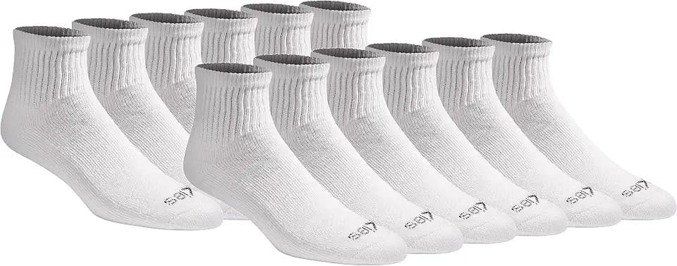 Dickies Men's Dri-Tech Moisture Control Quarter Socks, Available in M-XXL (6, 12, 18 Pairs)