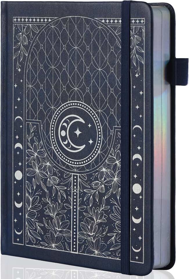 Bullet Dotted Journal Notizbuch, 160 g/m² dickes nummeriertes Papier, A5 Hardcover Dotted Grid Tagebuch für Frauen und Männer, Arbeiten, Schreiben, Bullet Journaling, Zeichnen