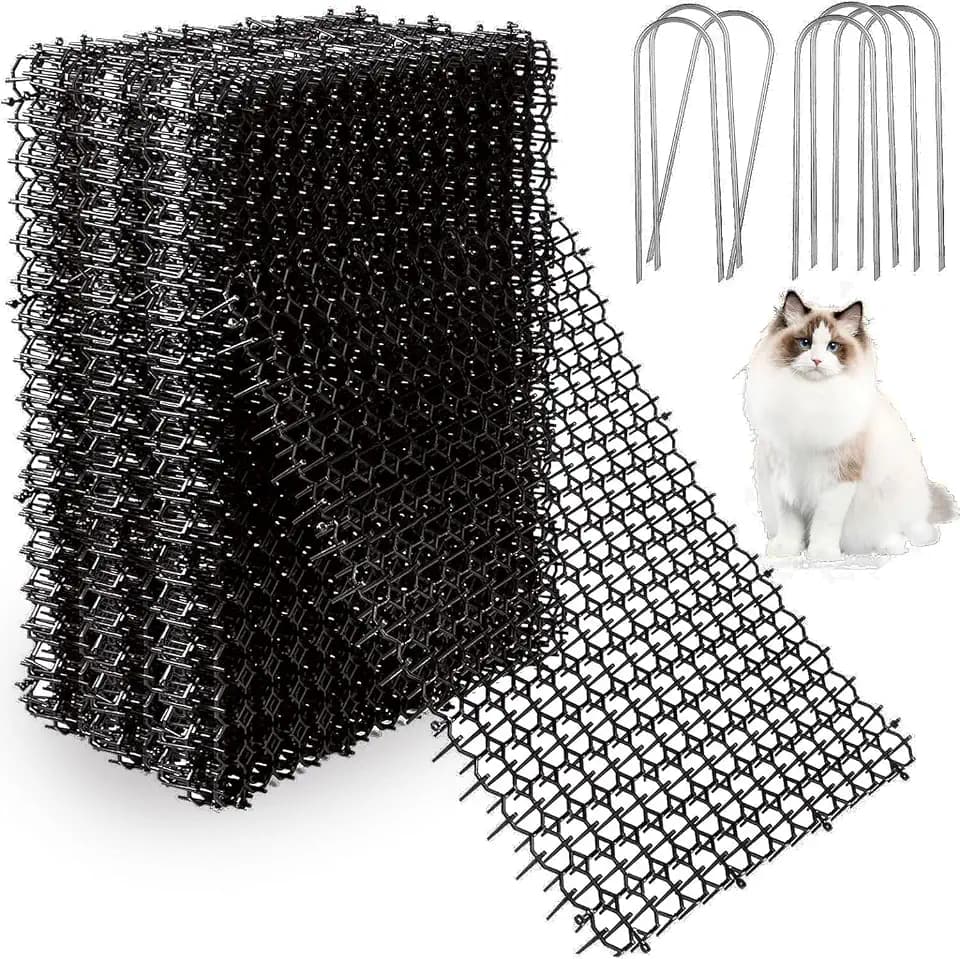 JMIATRY 16 Stück Dornengitter Gegen Katzen, 20 x 40 cm Katzenabwehrmatte, Katzenabwehr Spikes Katzenabwehr Matte für Garten und Außenbereich