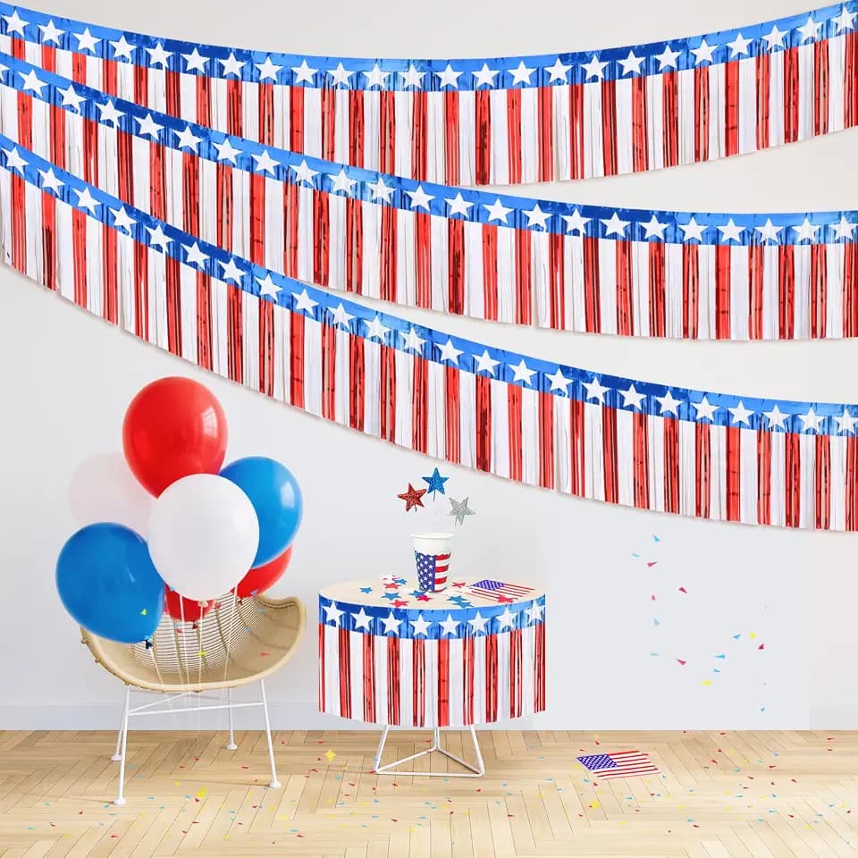 Memorial Day Decorations, 4th of July Decorations, 2Pcs 39 Feet