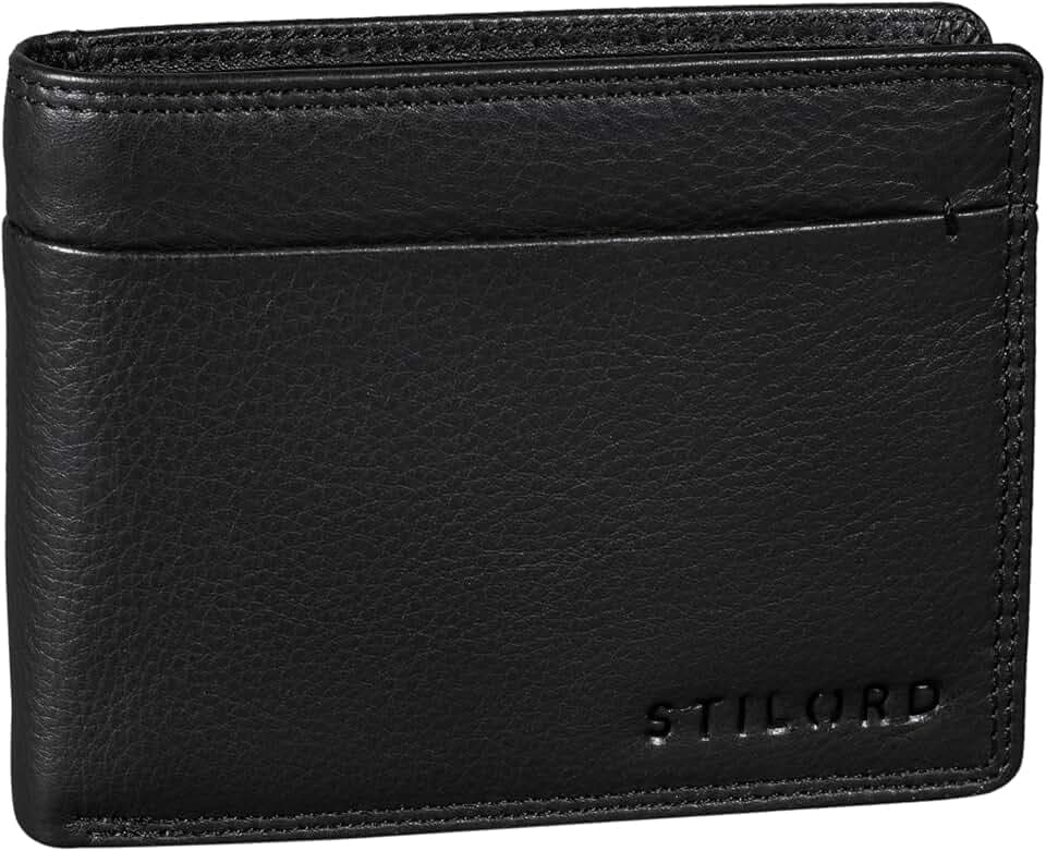 STILORD "Sterling RFID Geldbeutel Herren Leder – Vintage Portemonnaie mit NFC-Schutz – Brieftasche mit Geschenkbox – Echtleder Geldbörse mit Ausweisfach Farbe:mittel - braun