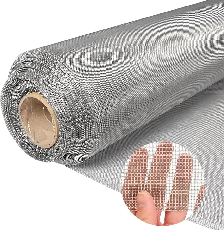 ybaymy 304 Edelstahl Gewebte Drahtgeflecht 1M*30M Drahtgitter Feinmaschig Fenster Bildschirm Sicherheit Mesh Roll Fenstergitter Fliegengitter Metall Mäusegitter Insektengitter