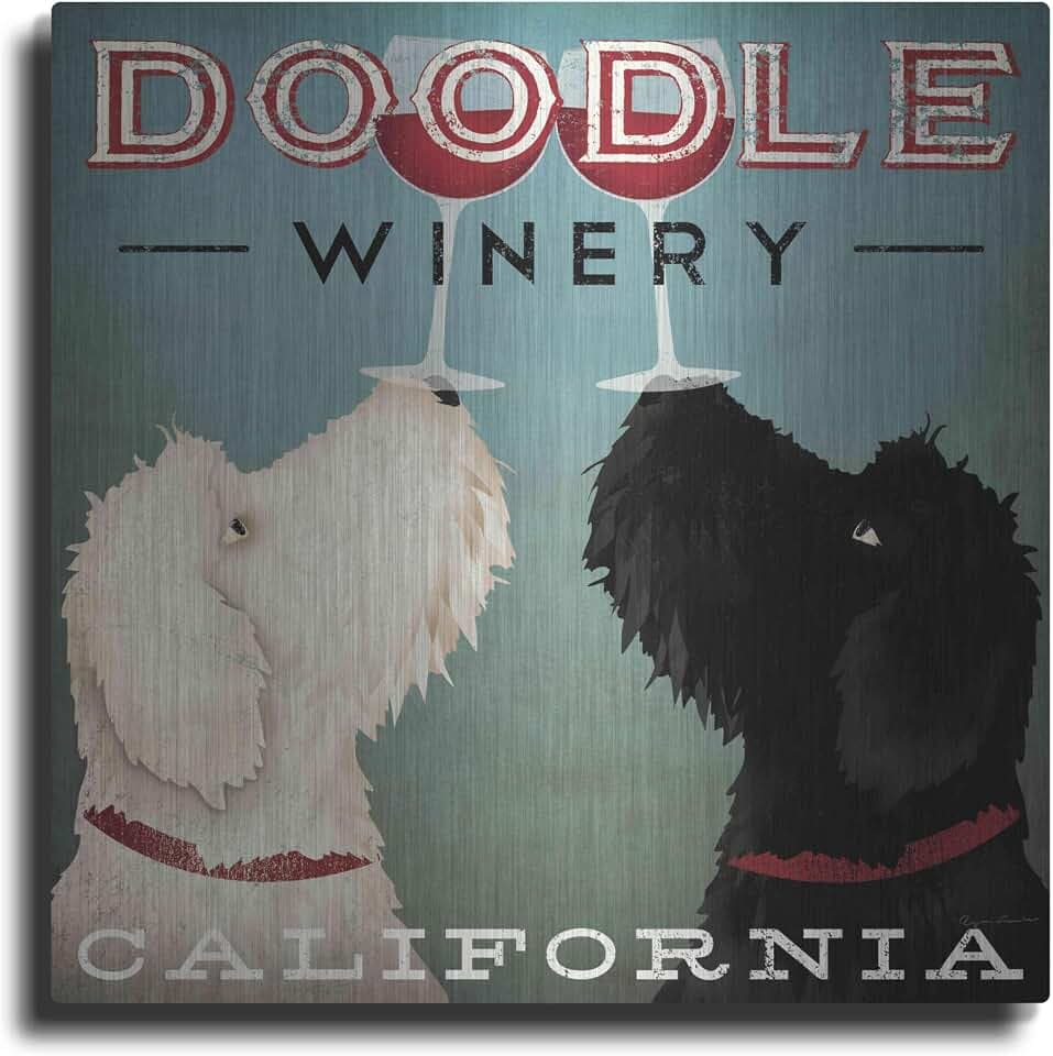 Doodle Wine' by Ryan Fowler, Metal Wall Art, 36"x36"