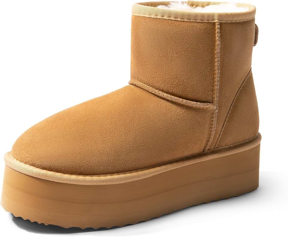 DREAM PAIRS Wildleder Klassische Plattformstiefel