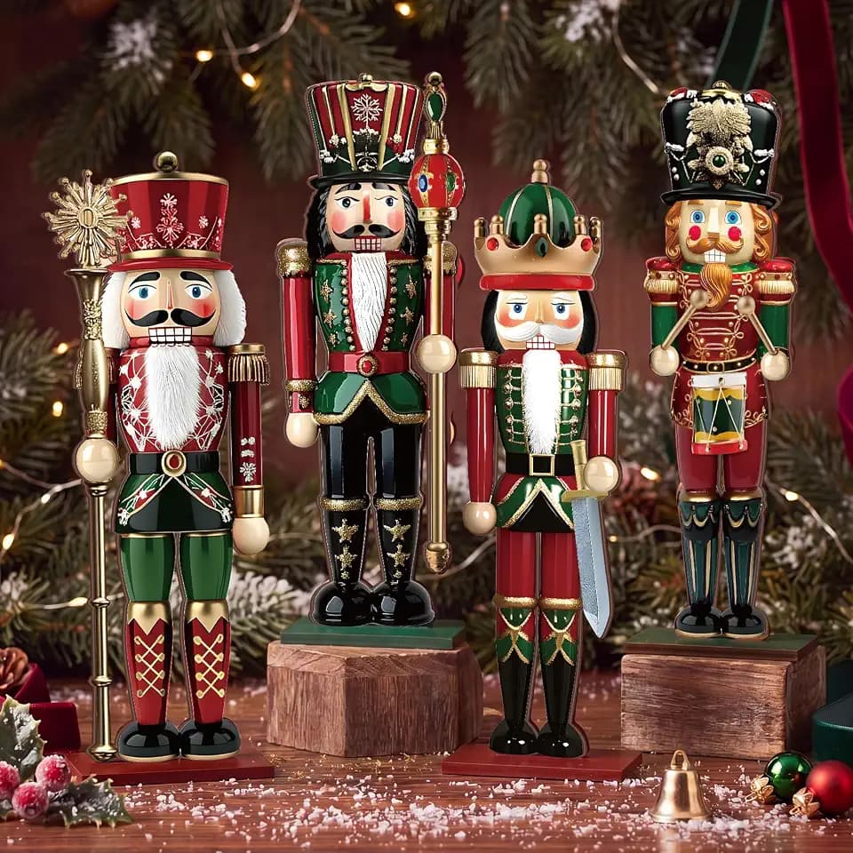 Wenqik 4 Pcs Christmas Nutcracker Centerpieces 9.85'' Nutcracker Table Sign