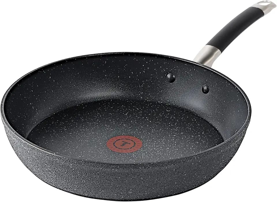 T-Fal Stone Force Platinum Non Stick Fry Pan 12 Inch, Oven Broiler Safe 400°F, Perfect for Frying, Sautéing, Searing, & Pan-Roasting, Cookware Skillet, Must Have, Pots & Pans, Dishwasher Safe, Black