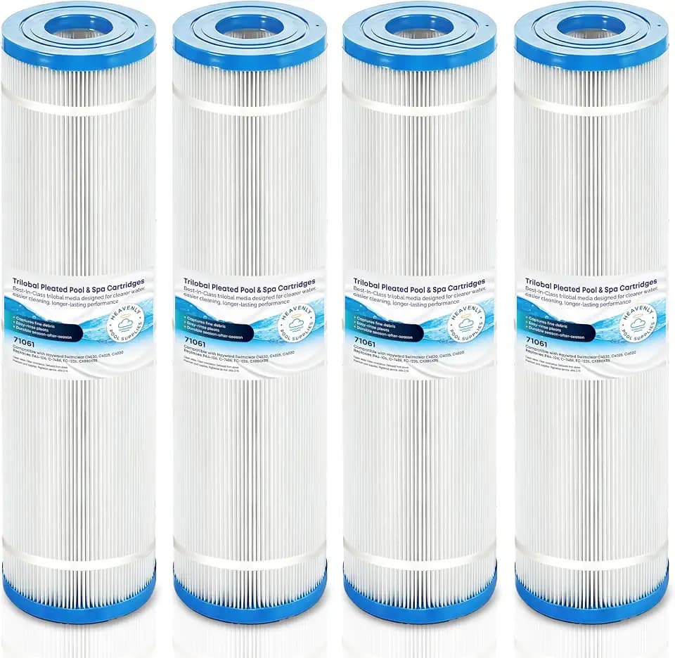 4 Pack Pool & Spa Filter Cartridge, Compatible with Hayward SwimClear C4025 & C4030, Replaces CX880XRE, CX880RE, PA106-PAK4, Unicel C-7488, Filbur FC-1226, Darlly 71061 & More