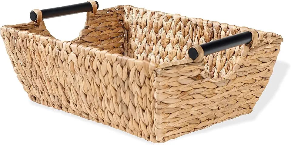 Trademark Innovations 17" Hyacinth & Wood Handled Basket