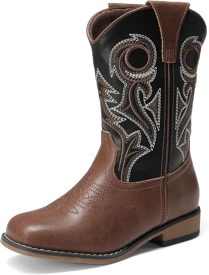 DREAM PAIRS Boys Girls Cowboy Cowgirl Boots